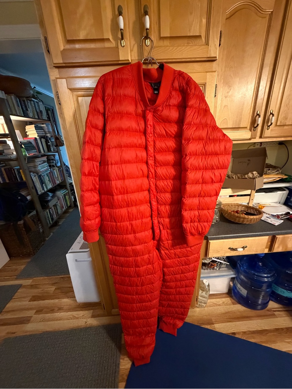 Eddie Bauer Women's Bright Red Quilted Down Jumpsuit